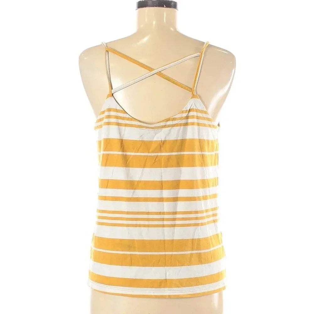 NEW Universal Thread & Co Tank Top Women's Large Squash Stripe Cami Cross Back - Picture 3 of 9